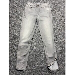 Denizen Levi's High Rise Ankle Skinny Jeans Grey‎ Zipper Hem Womens Size 2 W26